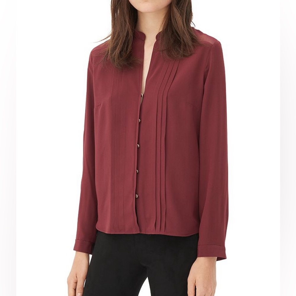 Like New Sandro Carey Silk Pleat Shirt